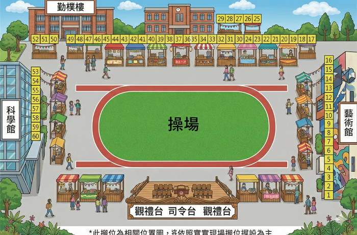 【課外活動組】114年校慶園遊會攤位順序暨攤位位置圖圖片